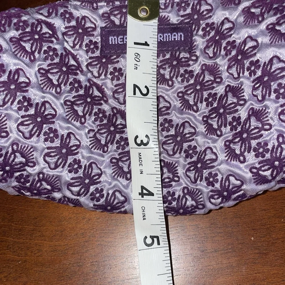 Merle Norman Purple Bow Tie Zippered Make Up Travel Bag